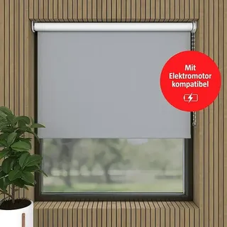 Verdunkelungsrollo  (B x H: 200 x 190 cm, Hellgrau)