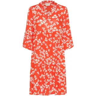 Midikleid KAFFE "Damen Kleid KAhera", Damen, Gr. 38, N-Gr, rot (rot, chalk, rot petit fleur), Obermaterial: 100% Viskose LENZING ECOVERO CV LenzEcov., Kleider Midikleid