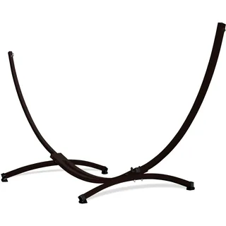 Potenza Gestell Outdoor Hängemattengestell XXL 370cm, 220kg I Gestell für Hängematten, Rahmen aus Stahl wetterfest (Basic Gestell, Braun)