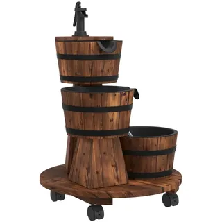 vidaXL Wasserfall Gartenbrunnen mit Rollen und Pumpe