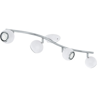 EGLO LED Deckenlampe Bimeda, 4 flammige Deckenleuchte, Deckenstrahler aus Metall in Weiß und Chrom, Wohnzimmerlampe, Spots inkl. GU10 Leuchtmittel, warmweiß