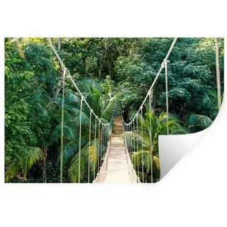 MuchoWow Wandsticker Dschungel - Palme - Brücke - Natur - Pflanzen (1 St), Wandtattoo, Selbstklebend, Wohnzimmer, 60x40 cm bunt 60 cm x 40 cm x 0.1 cm