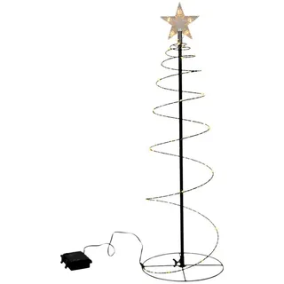 Spetebo LED Dekofigur Spiral Lichterbaum schwarz für Außen 60 cm, für Innen und Außen, LED fest integriert, warm weiß, mit Timer