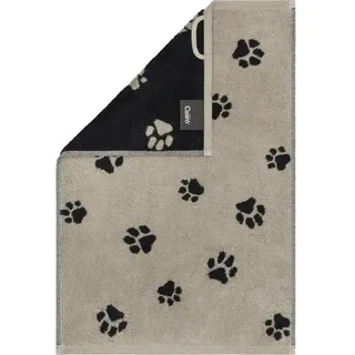 CAWÖ We love Dogs Paws Duschtuch 30 x 50 cm beige schwarz