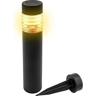 Spetebo Edelstahl Solar Gehwegleuchte 42 x 8 cm - anthrazit - Garten Wegeleuchte warm weiß