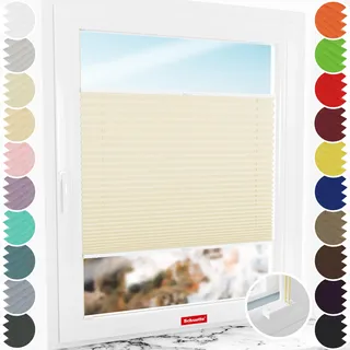 Schuette® Plissee mit Bohren zum Anschrauben ● Premium Kollektion: Sahara's Sand ● 135x230cm (Breite x Höhe) ● Suprafix Faltrollo Befestigung ● Bequeme Rollo Montage inkl. Video