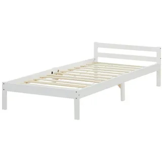 Homestyle4u Holzbett 90 x 200 cm Weiß