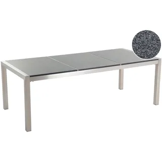 Beliani Gartentisch 220 x 100 x 74 cm Grau/Silber