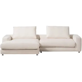 Designwerk Ecksofa, Weiß, Metall, 2-Sitzer, Ottomane links, L-Form, 300x185 cm, Made in EU, Wohnzimmer, Sofas & Couches, Wohnlandschaften, Ecksofas