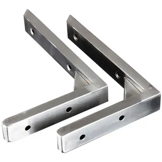 ZXCVBNAS 2 Stücke Wandmontage Regalträger Edelstahl Metallstützen, Hochleistung 90 Grad L Formbuch regalunterstützung, Schwimmende Regal Klammern, für Wohnzimmer, Küche, 300mm/12 in