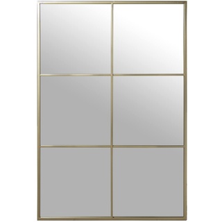 DRW Rechteckiger Wandspiegel aus goldfarbenem Metall, 80 x 2 x 120 cm