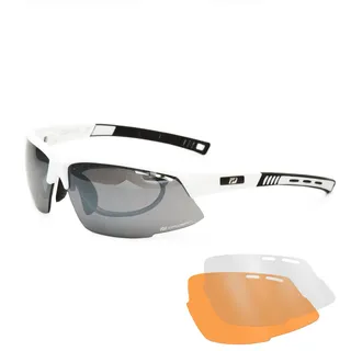 Daisan Fahrradbrille mit Clip für die Sehstärke Radbrille Sportsonnenbrille (weiß)
