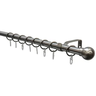 GARDINIA Gardinenstangen-Set Kugel Ø 19 mm Länge 220 cm Edelstahl-Optik