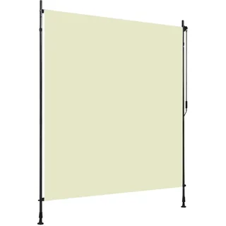 Myheimly Außenrollo Handkurbel-System Balkonrollo Senkrechtmarkise Sichtschutz Beschattung Sonnenschutz Außen Rollo Balkon 200 x 270 cm Creme