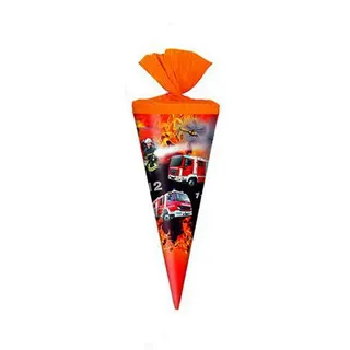 Livepac-Office Schultüte / Zuckertüte / Länge: 25cm / rund / "Feuerwehr"