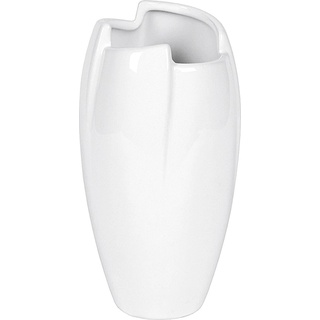 4x Ideepo, Vase, Vase Keramik 8x8x17cm weiß glasiert (8 x 8 x 17 cm)