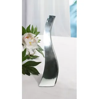 ARTRA Tischvase Aluminium Vasen "Welle" - Eckig silber Dekovase Geschenk Tischvase (1 St) silberfarben