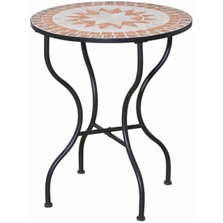 Siena Garden Tisch Finca, Ø70x71cm, Gestell: Stahl, pulverbeschichtet in schwarz matt, Fläche: Mosaik,Tischplatte: Keramik