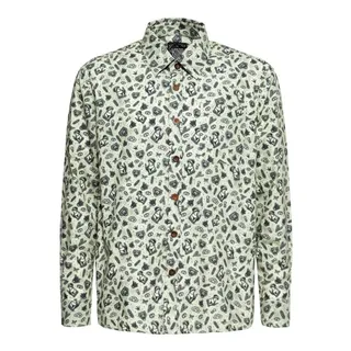 KingKerosin Langarmhemd im Allover-Print gelb 5XL