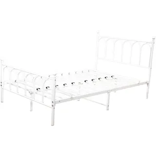 Redom Metallbett, Weiß, Metall, 90x200 cm, Schlafzimmer, Betten, Metallbetten