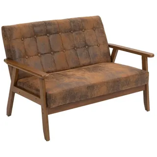 ccbetter Loungesessel 2-Sitzer Doppelsitzsofa mit Schwammauflage (Massivholzsessel, 1-St., Mit Rückenlehne und Armlehnen), Für Schlafzimmer Wohnzimmer Balkon Büro