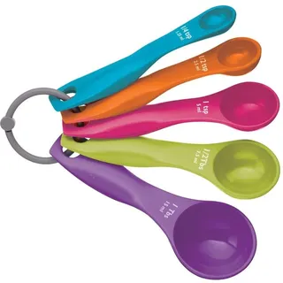 Fliyeong 5 Stück Bunte Plastik Messlöffel Set für genaue Küche Backen Craft - 1,25 ml / 2,5 ml / 5 ml / 7,5 ml / 15 ml langlebig und nützlich