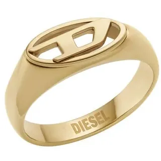 Diesel Oval D Logo Ring aus goldfarbenem Edelstahl, DX15887108