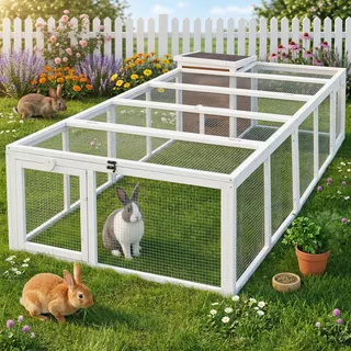 zooprinz Freigehege Comfort XL 218 x 46,5 x 100 cm Weiß
