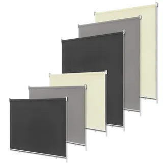 NAIZY Senkrechtmarkise Außenrollo Rollo Balkonrollo Verdunklungsrollo ohne Bohren mit UV Schutz und Reflektierende Thermofunktion - 140 * 140cm Grau