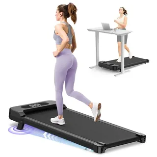 Laufband mit Neigung für Zuhause, 2 in 1 Walking Pad, bis 130kg belastbar, 1–8km/h, Walking Pad Laufpad mit Steigung Walkpad, für Anfänger gee... - Schwarz