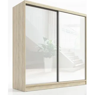 A&J MöbelLand Schwebetürenschrank Ivar 200 x 215 x 59,5 cm Braun