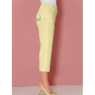 Caprijeans CLASSIC BASICS, Damen, Gr. 38, Normalgrößen, gelb (vanillegelb), 97% Baumwolle, 3% Elasthan, unifarben, 3/4-Länge, Jeans, Topseller