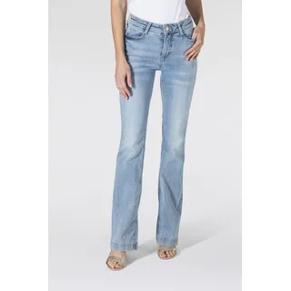 Bootcut-Jeans MAC "Dream-Boot" Gr. 42, Länge 34, blau (summerblue) Damen Jeans Röhrenjeans Gerade geschnitten mit leicht ausgestelltem Bein