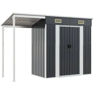 vidaXL Gartenhaus mit Schleppdach 2,77 x 1,07 m Anthrazit