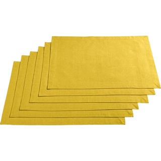 REDBEST Platzset Tischset "Seattle" 6er-Pack, (6-St), Baumwolle Uni gelb