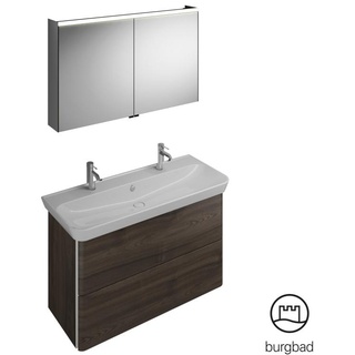 Burgbad Iveo Waschtisch mit Waschtischunterschrank und Spiegelschrank, SFHK120F2748C0001