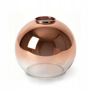 Glasvase Kugel 15 cm E27 – Dekorative Vase aus Glas mit Kupfer-Spiegeleffekt, Öffnung Ø 4,4 cm, Moderne Tischvase für Trockenblumen, Pampasgras, Kerzen oder Wohnraumdekoration (KL-845)