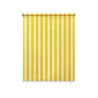 Außenrollo - Senkrechtmarkise | freihängend, 120x140 cm, gelb-weiß | paramondo Balkonrollo