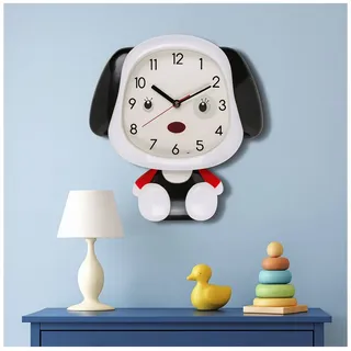 Hti-Living Wanduhr f Kinder, Hund, mit bewegl Augen & Wanduhr f Kinder, Hund, mit bewegl Augen &