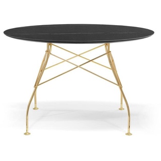 Kartell Glossy Marble Tisch rund gold / Marmoroptik schwarz