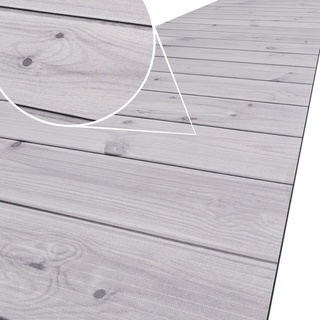 ANRO Küchenteppich Küchenläufer Teppich Läufer Küche waschbar rutschfest Muster Holz Grau Abwaschbar 100 x 52cm