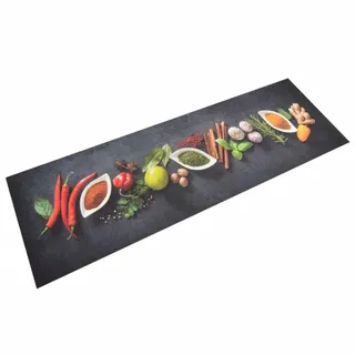 vidaXL Küchenteppich 60 x 300 cm Braun/Silber