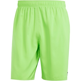 adidas Men's Solid CLX Classic-Length Swim Shorts Badehose, Lucid Lime/White, L