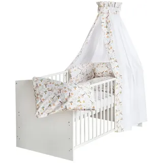 Schardt Komplettbett Classic-Line Kombi-Kinderbett 70x140 cm, weiß, Bettset 1/821 Eilyne weiß