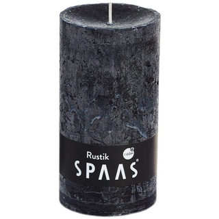 Spaas 8 Rustic Unscented Pillar Candles Hours-Black 8 rustikale Stumpenkerzen 70/130 mm, ± 60 Stunden, schwarz, Paraffinwachs, D 70 mm x H