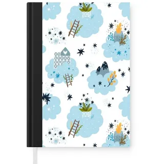 MuchoWow Notizbuch Design - Wolken - Leiter, Notebook, Notizblock a5, Tagebuch, Journal Liniert