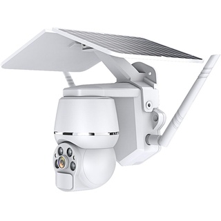 Solar Überwachungskamera Aussen Akku 9600mAh, 360° drahtlose Dual Light Vollfarbkamera, PIR Bewegungsmelder, 2-Wege-Audio, Englisch WIFI-Kamera W...