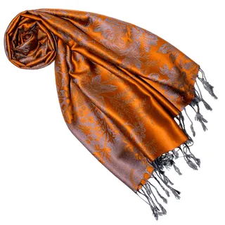 Lorenzo Cana Designer Pashmina Marken Schal floral gewebtes Blumen Muster Damast Webart 70 cm x 180 cm Naturfaser Modal Schaltuch Schal Tuch Jacquard 9323477 - 70 x 180 cm