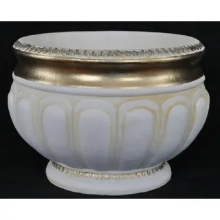 JVmoebel Dekovase Elegante Skulptur aus Keramik in Weiß und Gold (1 St), Made in Europa weiß