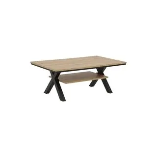 Couchtisch Eiche Artisan Nachbildung schwarz B/H/T: ca. 110x43x67 cm - Eiche, Schwarz